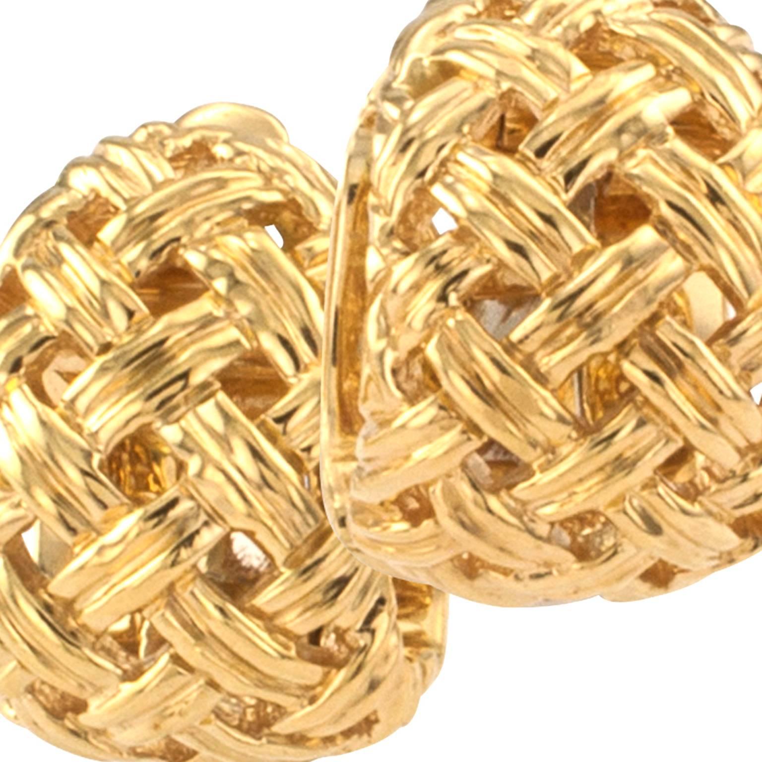 basket earrings gold