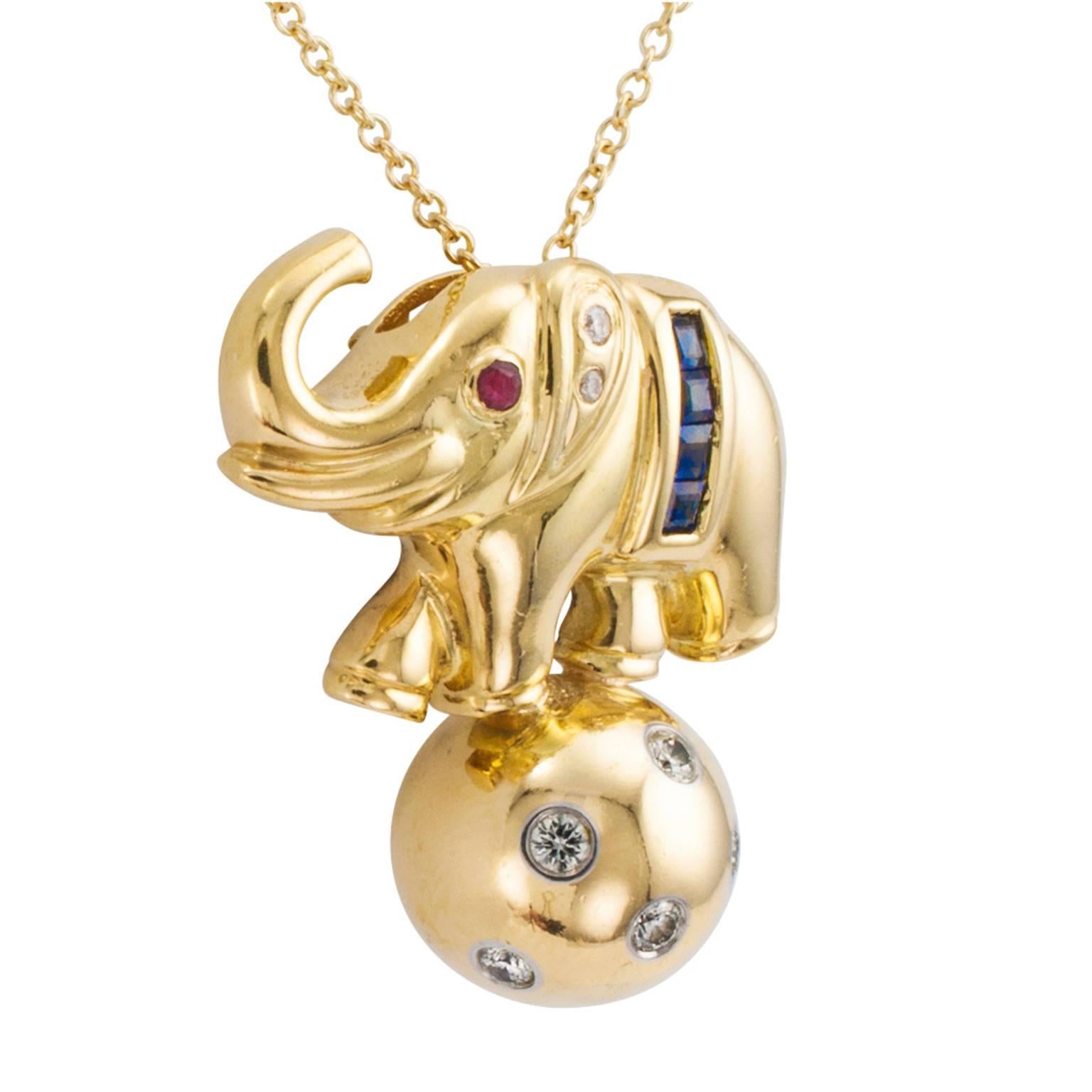 gold elephant necklace tiffany