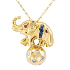 Tiffany & Co. Bejeweled Elephant Pendant