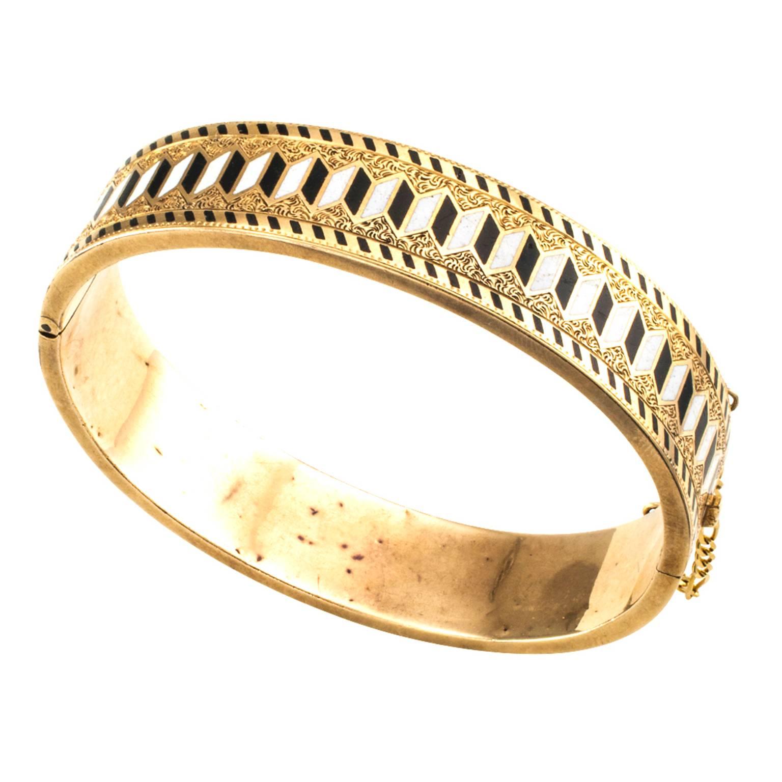 Victorian Perception Puzzle Enamel Bangle