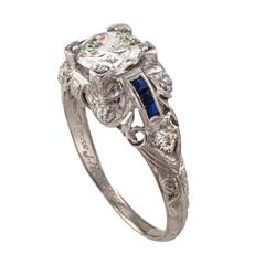 Art Deco .90 Carat Diamond Engagement Ring