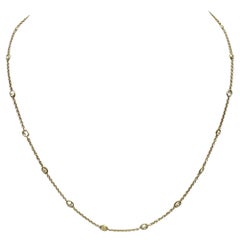 2 Carat Diamond By The Yard 18k Yellow Gold Necklace