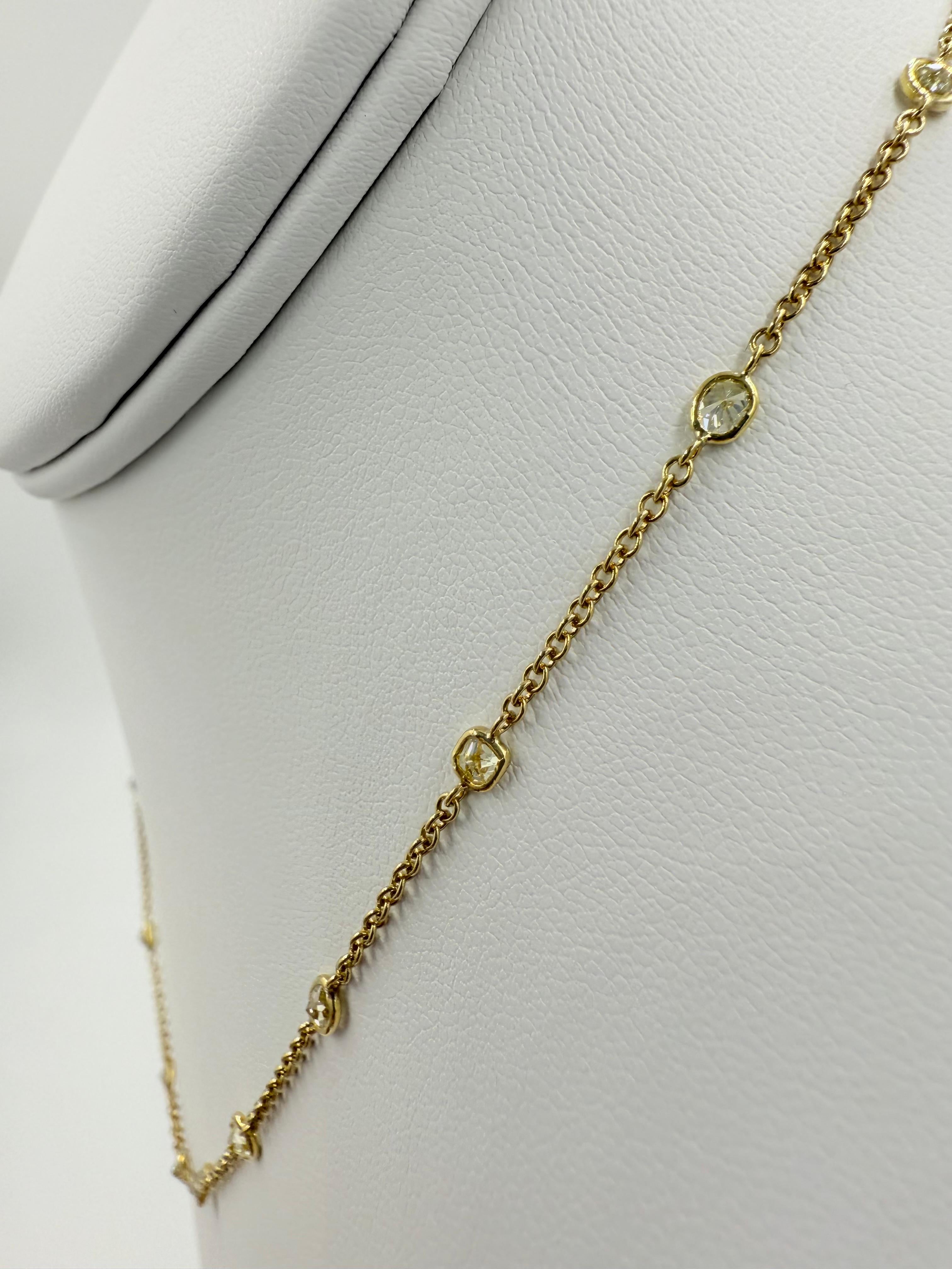 da uomo o donna Collana con diamanti da 2 carati in oro giallo 18k in vendita
