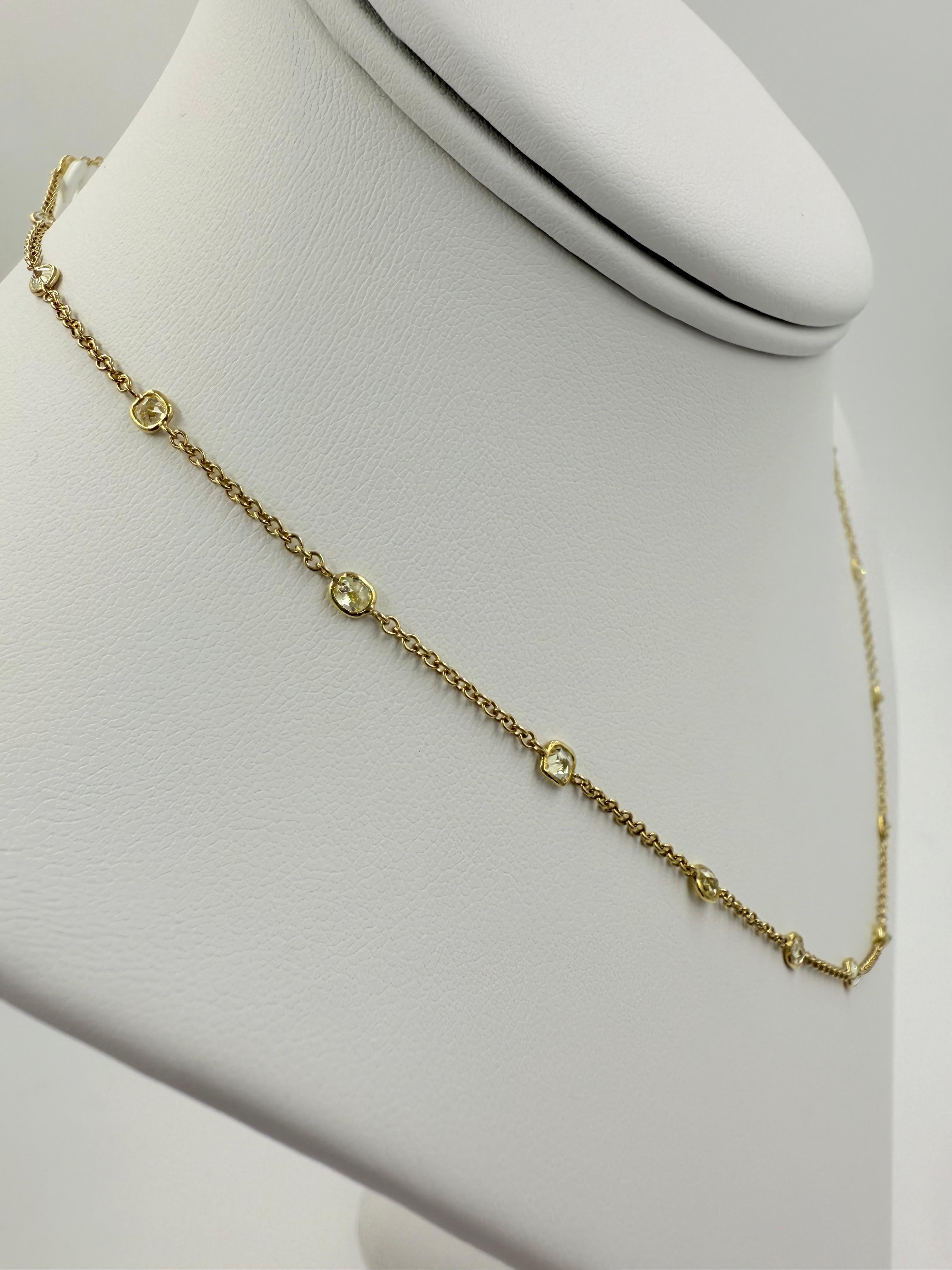 Collana con diamanti da 2 carati in oro giallo 18k in vendita 1