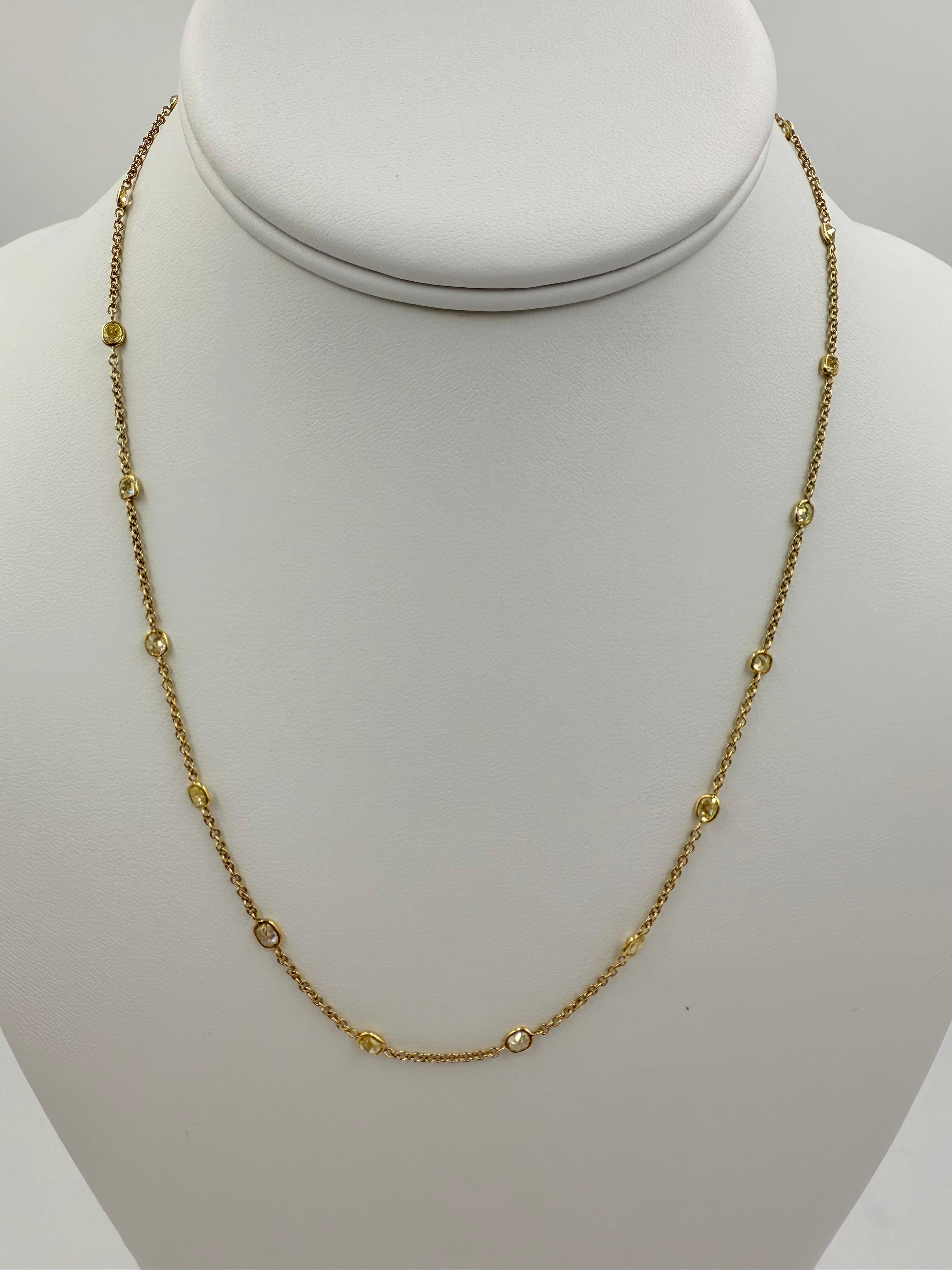 Collana con diamanti da 2 carati in oro giallo 18k In condizioni buone in vendita a Los Angeles, CA