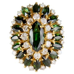 Cindy Royce Greene & Greene Diamond Anello da cocktail in oro giallo 18k Circa 1980