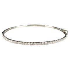 Diamond Half Bangle Bracelet 14k White Gold