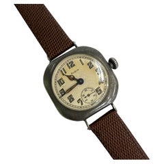 Raro orologio da polso Elgin Trench in argento sterling del 1917, ancora perfettamente funzionante