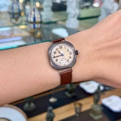 Rare 1917 Elgin Trench Sterling Silver Watch Wristwatch Running Strong