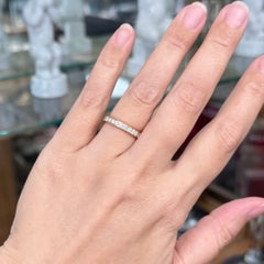 1990's Round Brilliant Diamond Band Ring 18k Yellow Gold