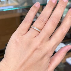 1990's Princess Cut Diamond Band Ring 18k Yellow Gold