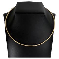 Estate Rounded Cable Wire Rope Twist Necklace 14k Yellow Gold