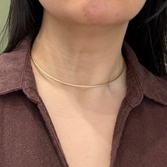 Estate Rounded Cable Wire Rope Twist Necklace 14k Yellow Gold