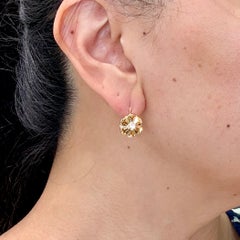 Vintage 1960's Old Cut Diamond Drop Earrings 18k Yellow Gold