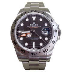 Rolex Explorer II Steel GMT 42mm 216570 Orange Hand Black Dial Automatic Watch