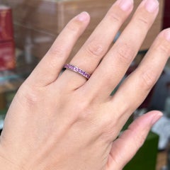 Pink Sapphire Eternity Band 14k Yellow Gold