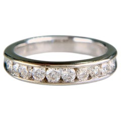 Channel Set Diamond Band Ring 14k White Gold