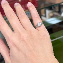 Antique 1910 Edwardian Old European Diamond Engagement Ring Platinum