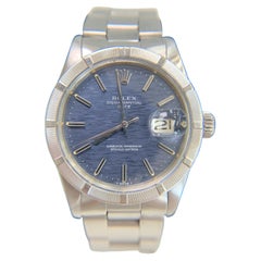 Vintage Rolex 1501 Oyster Perpetual Date 34mm Rare Mosaic Blue Dial Collectable