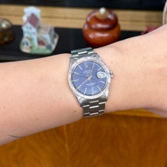 Vintage Rolex 1501 Oyster Perpetual Date 34mm Rare Mosaic Blue Dial Collectable