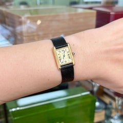 Cartier Tank Unisex, Vintage aus den 1970er Jahren, Handaufzug, 20 x 28 mm, 925er Vermeil