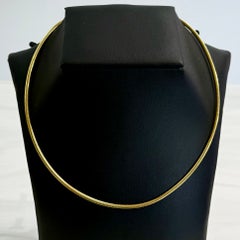 Reversible Two Tone Omega Collar/Choker Necklace 14k Gold