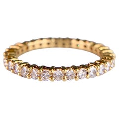 Estate Diamond Eternity Band 18k Yellow Gold