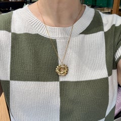 1950's Retro Daisy Brooch Pin and Pendant Combo 14k Yellow Gold