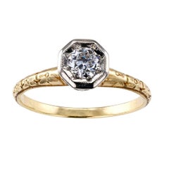 C D Peacock Edwardian Diamond Solitaire Engagement Ring