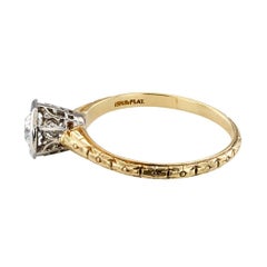 C D Peacock Edwardian Diamond Solitaire Engagement Ring