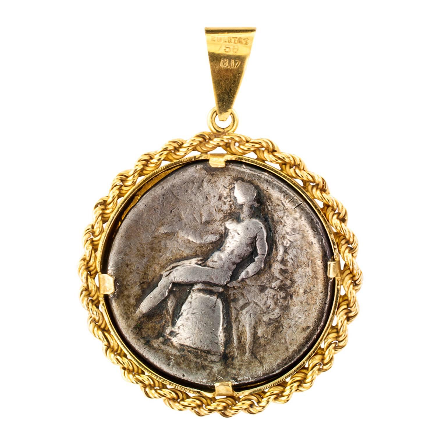 Modern Zolotas Ancient Coin Pendant