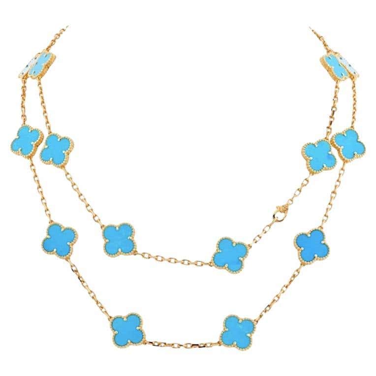 Van cleef blue necklace Outlet