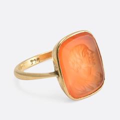 Victorian Carnelian Gold Cicero Intaglio Ring