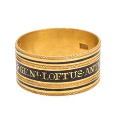 Georgian Enamel Gold Memorial Ring “General Loftus Anthony Tottenham”