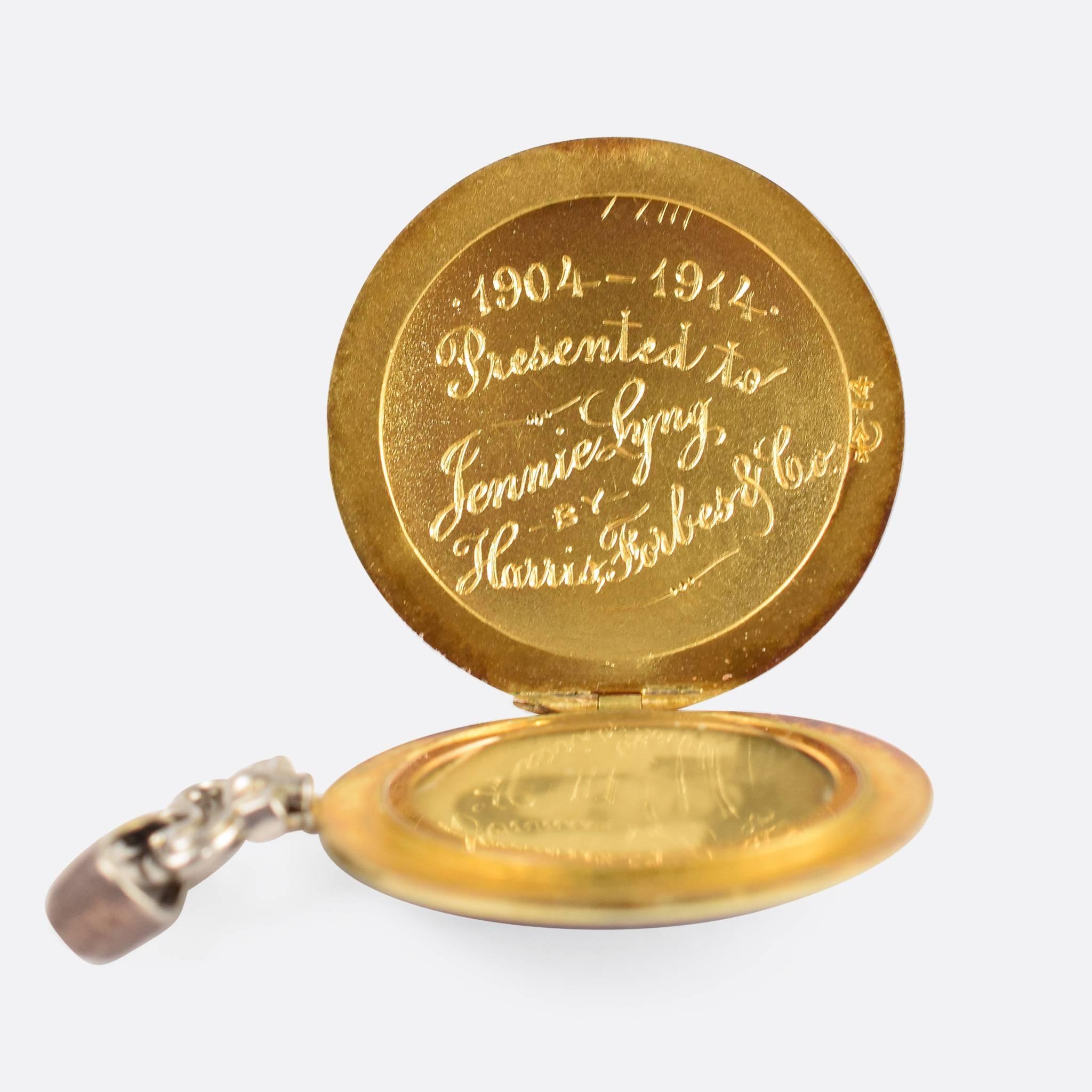 Edwardian Purple Guilloché Enamel Diamond Locket In Excellent Condition In Sale, Cheshire
