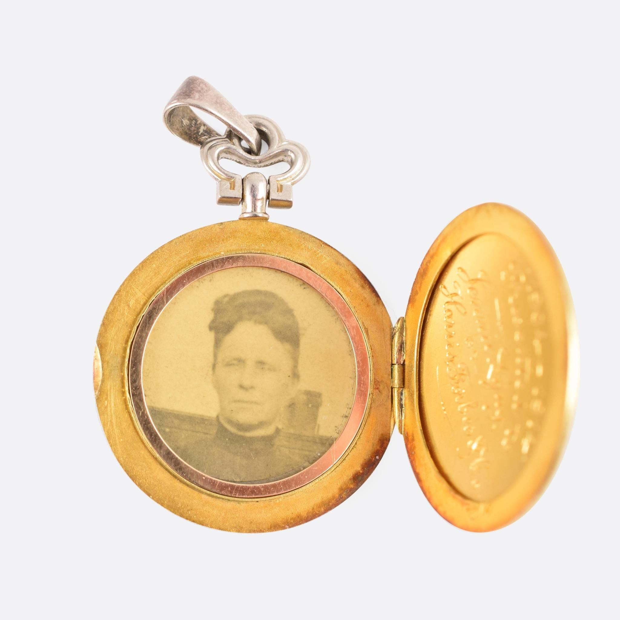 Women's Edwardian Purple Guilloché Enamel Diamond Locket