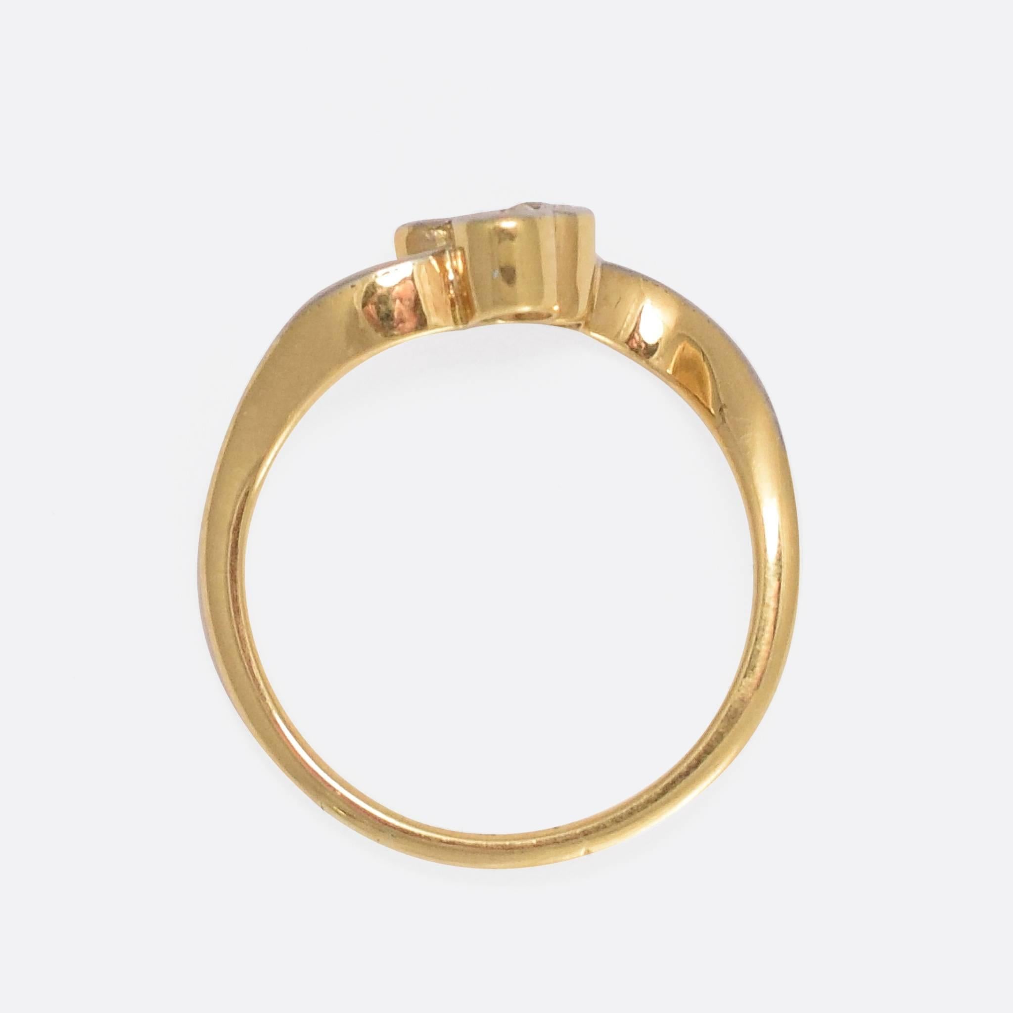Art Nouveau Diamond Trefoil Ring In Excellent Condition In Sale, Cheshire