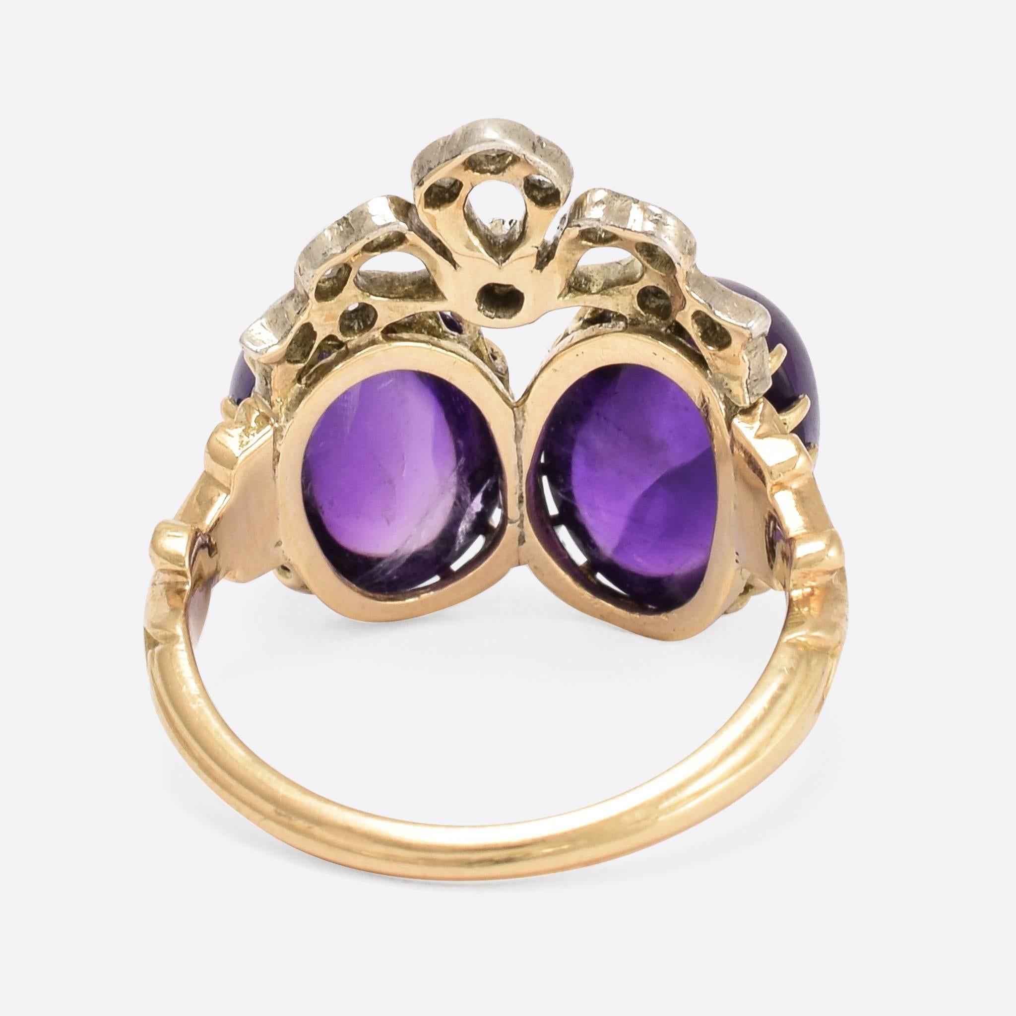 vintage double heart ring