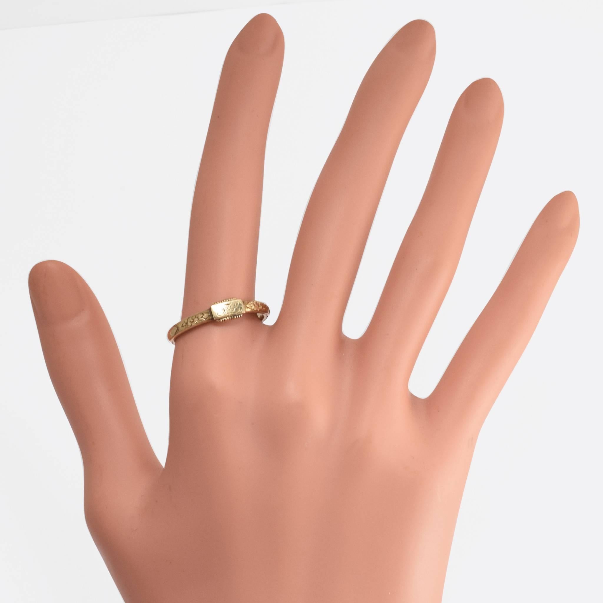 Victorian Gimbal Swivel Gold Mourning Ring 1
