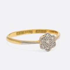 Art Deco Diamond Daisy Ring