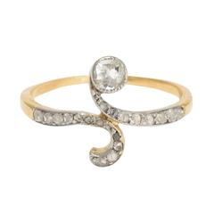 Antique Art Nouveau Diamond Swirl Ring