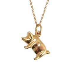 Vintage Gold “Lucky Pig” Pendant