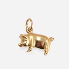 Vintage Gold “Lucky Pig” Pendant