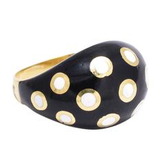 Vintage Enamelled Polka-Dot Bombé Ring