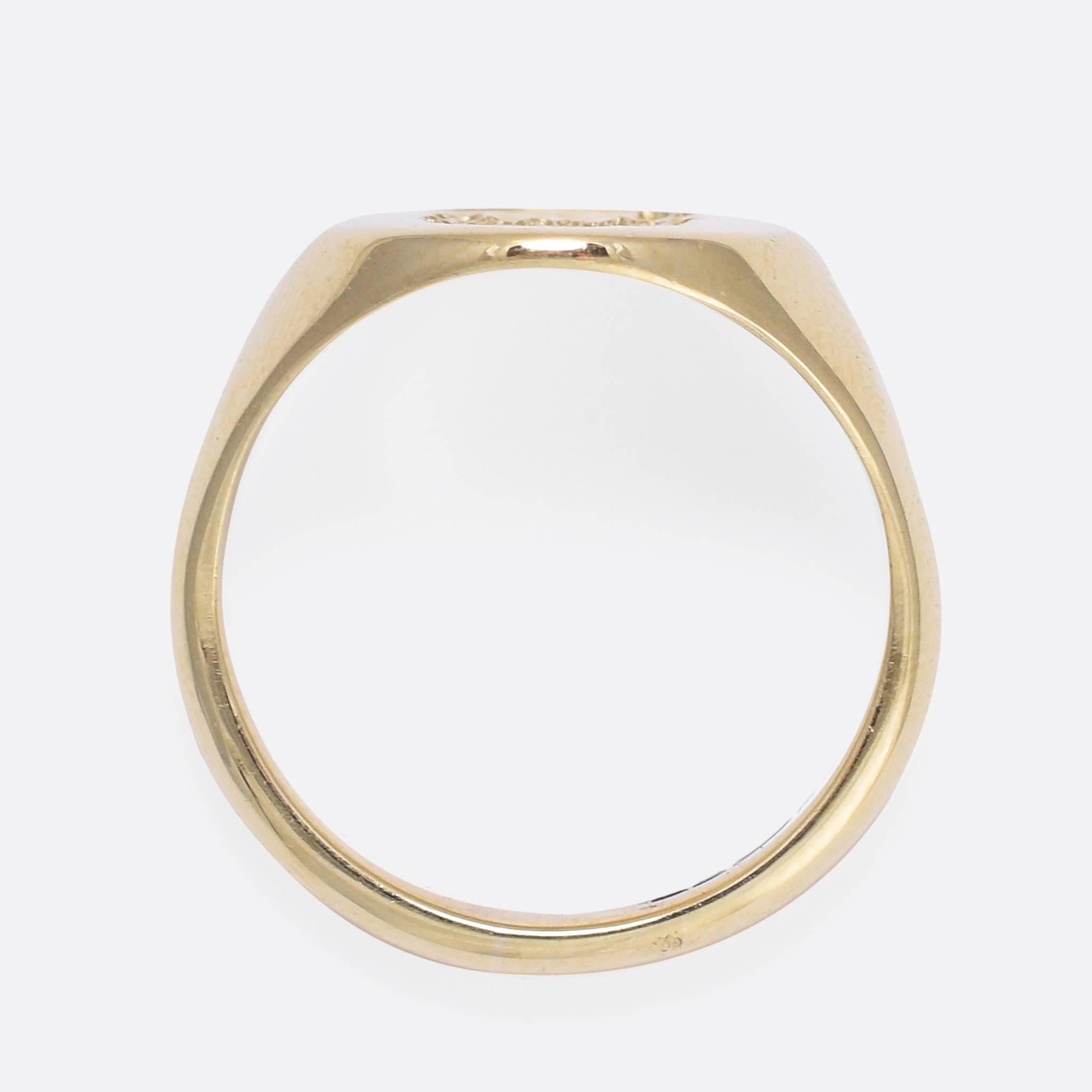 Women's or Men's Zeus Intaglio Gold Signet Ring