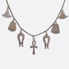 1930s Egyptian Revival Enamelled Necklace