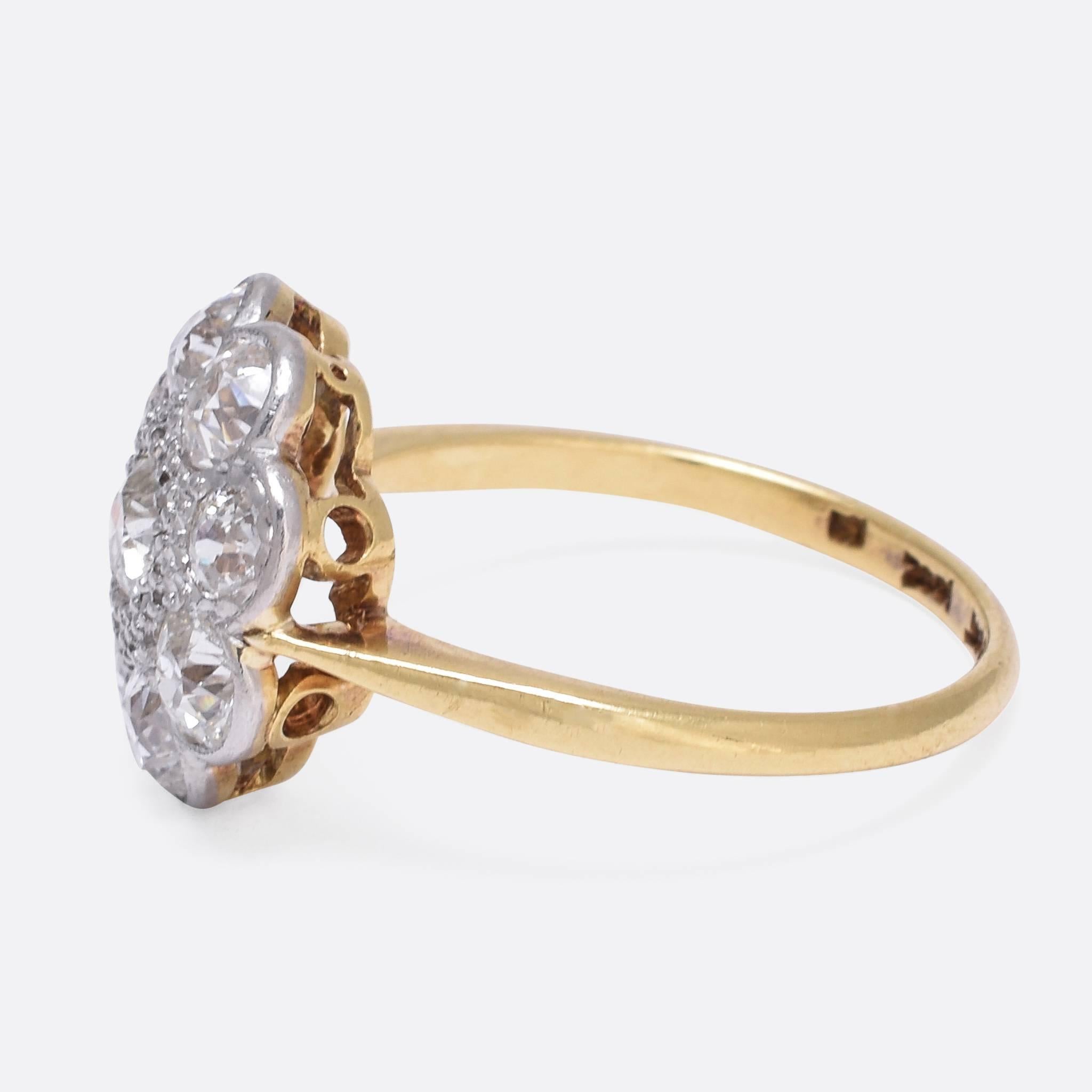 edwardian daisy cluster ring