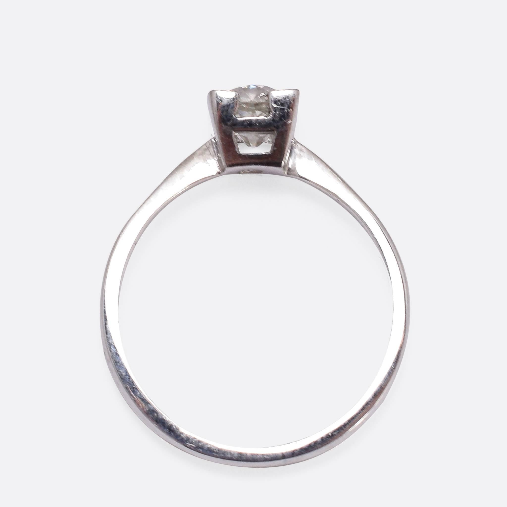 Women's GIA Certified 0.66 Carat Old European Cut Diamond Ring