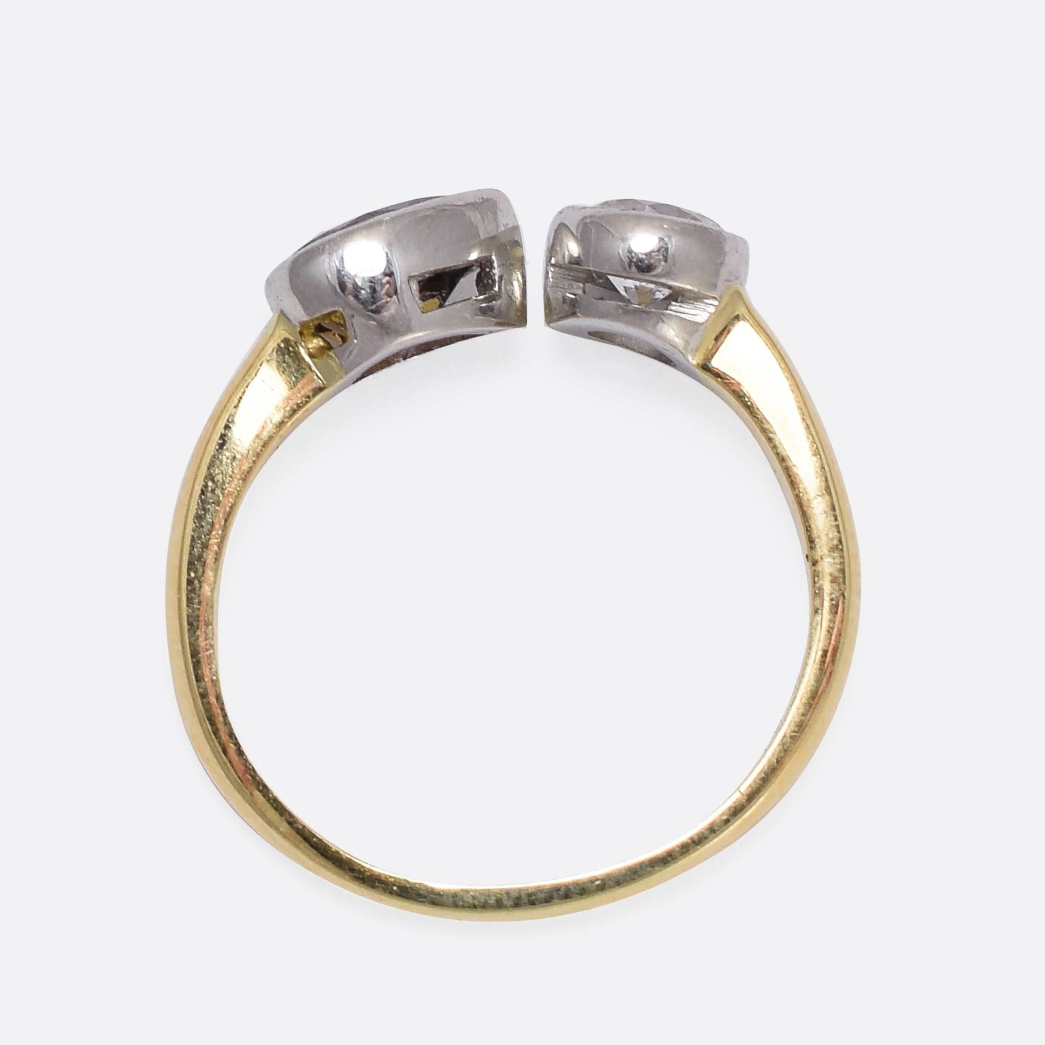 1.74 Carat Diamond platinum Toi Et Moi Engagement Ring In New Condition In Sale, Cheshire