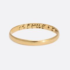 Antique Georgian "A True Friend's Gift" Gold Posy Ring